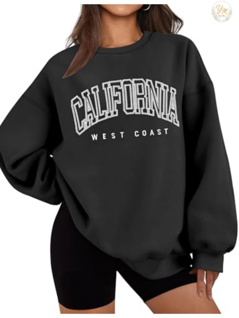 Oversized Crewneck Sweatshirt Women Long Sleeve Fleece Pullover